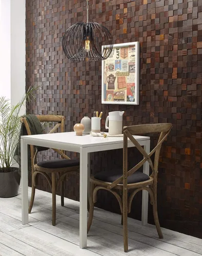 Miniatura 9 de Alenor Tessera - Paneles de pared de madera áspera 3D marrón, tablones de 5.80 pies cuadrados, juego de paneles de madera natural recuperada, ajuste