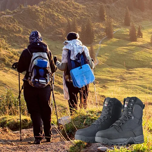 Miniatura 2 de Men's Waterproof Military Tactical Boots Lightweight Work Boot Insulated Hunting Boots, 8 Inches Lace-up Outdoor Boots, 400g Thinsulate