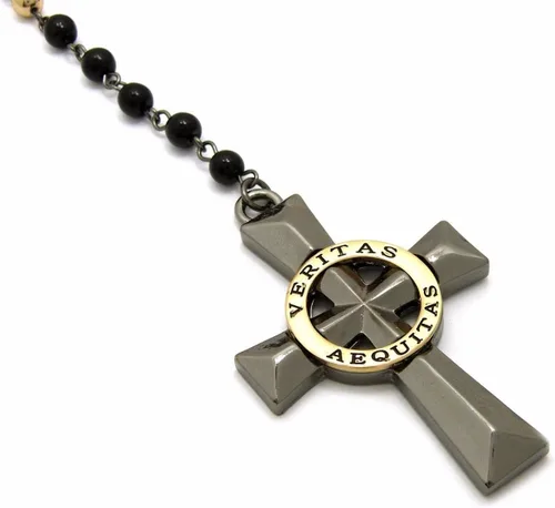 Miniatura 3 de COLLAR VERITAS AEQUITAS CRUZ BOONDOCK SAINTS COLLAR DE CRISTAL CON CUENTAS ROSARIO