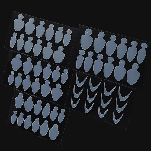 Miniatura 7 de Calcomanías dobles de forma francesa, 60 piezas de almohadillas de silicona reutilizables de doble forma, puntas de manicura francesa, molde