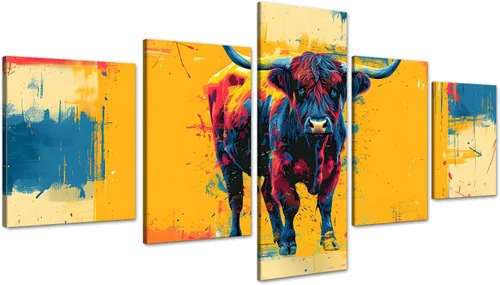 Miniatura 50 de 5 piezas de pintura sobre lienzo ardiente de fénix dibujado en estilo heráldico fuego fénix arte de pared vintage impresiones obras de arte arte