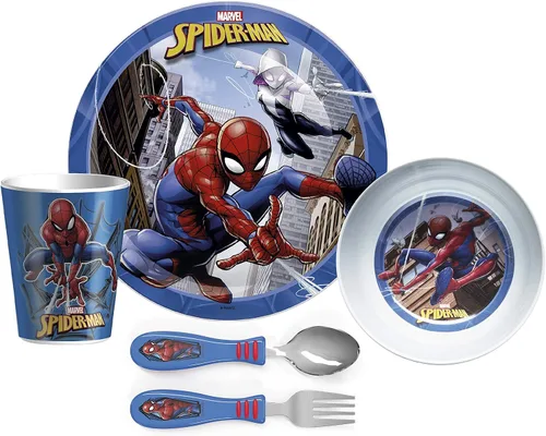 Miniatura 20 de Zak Designs Bluey - Juego de vajilla de 5 piezas, plástico duradero y acero inoxidable, incluye vaso, plato de 8 pulgadas, cuenco de 6 pulgadas, Azul