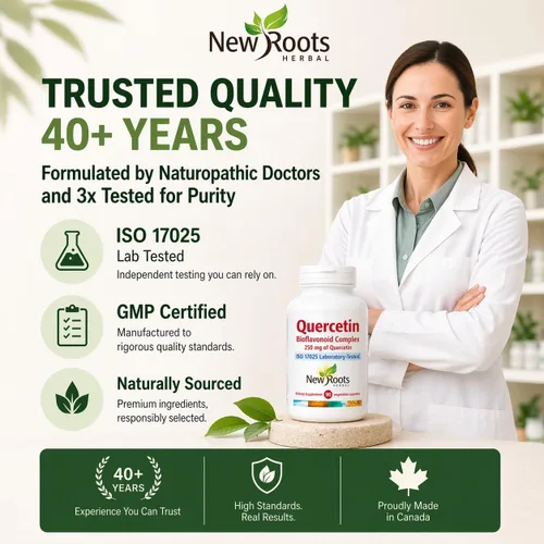 Miniatura 3 de NEW ROOTS HERBAL Cápsulas de quercetina con bromelina Fórmula 4 en 1 con quercetina, bromelina, bioflavonoides y rutina Suplemento de apoyo