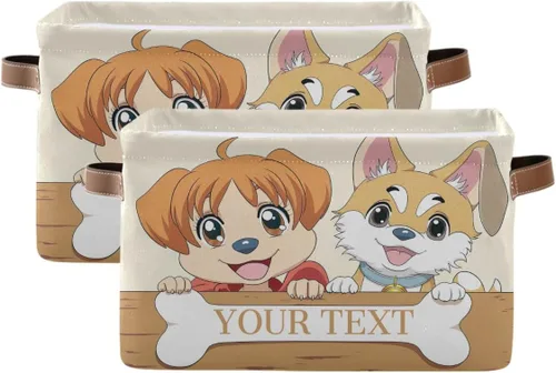 Miniatura 11 de Cesta de almacenamiento personalizada para perros con asas, nombre de mascota personalizado y foto, cajas de almacenamiento plegables para abrigos