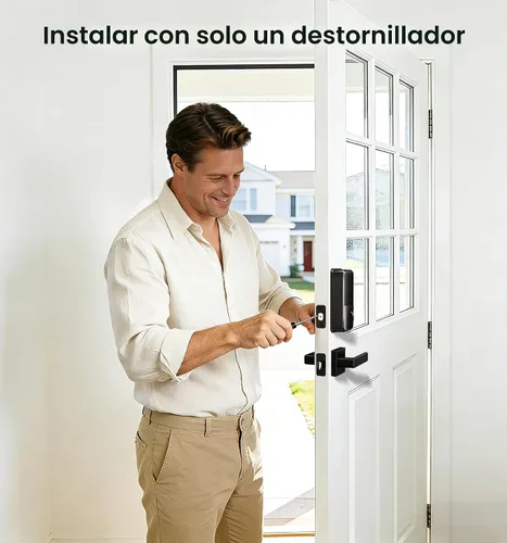 Miniatura 15 de Veise VE07-L - Cerraduras inteligentes con control de aplicación de huellas dactilares con asas de aleación de zinc de alta resistencia, entrada sin