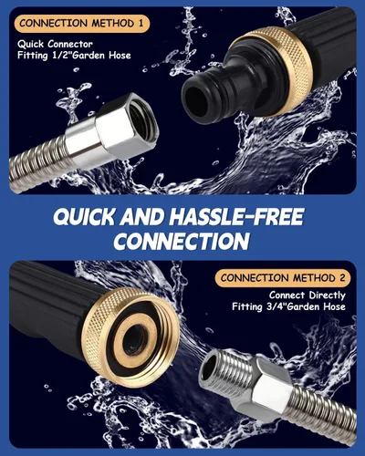 Miniatura 3 de 2026 Upgraded Jet Nozzle Power Washer for Garden Hose, Includes 2 High-Pressure Nozzles and Quick Connectors Hydro Jet High Pressure Washer Tools