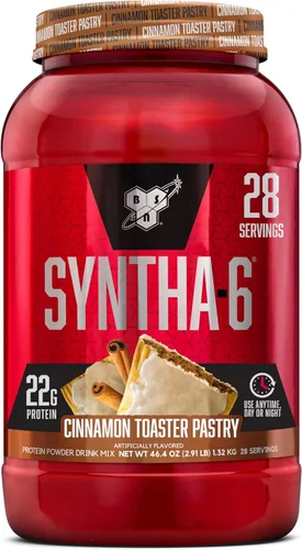 Miniatura 14 de BSN SYNTHA-6 Proteína de suero de leche en polvo con caseína micelar, aislado de proteína de leche, sabor a masa para pastel de chocolate, 48