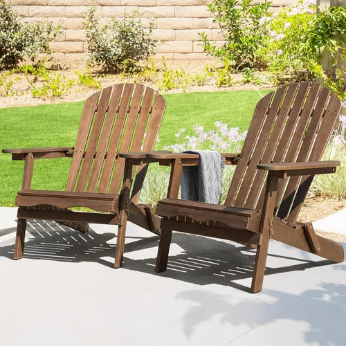 Miniatura 8 de IDZO Juego de 2 sillas Adirondack para exteriores, respaldo premontado, juego de muebles de patio, muebles de exterior para jardín, porche, terraza
