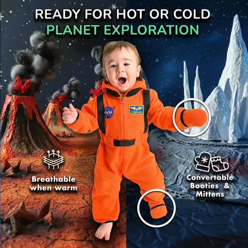 Miniatura 3 de Enterizo con capucha de una sola pieza para niños pequeños o bebés, de vellón cálido y cómodo, con cintura elástica