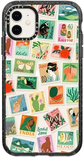 Miniatura 62 de CASETiFY Impact - Funda para iPhone 11 - Flower Power Retro - Negro Transparente
