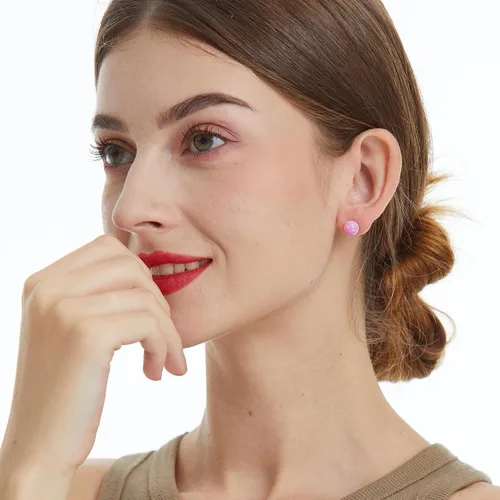 Miniatura 89 de Natural Stone Stud Earrings for Women 8mm Sterling Silver Genuine Gemstone Earrings Handmade Sterling Silver Crystal Stud Earrings for Women