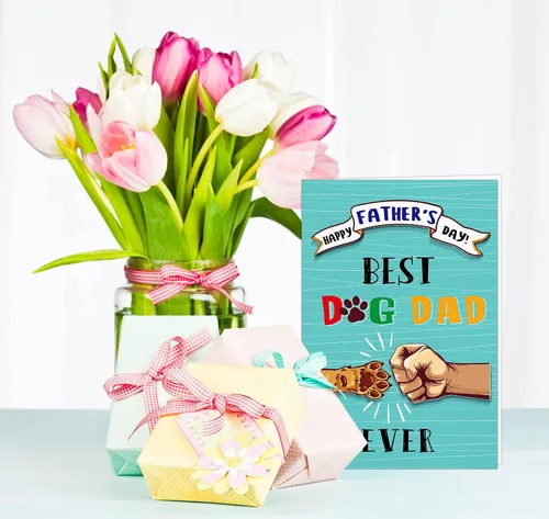 Miniatura 2 de D24TIME Divertida tarjeta del día del padre para perro papá, tarjeta del día del padre de 4 x 6 pulgadas para hombres, tarjetas con sobre de perro