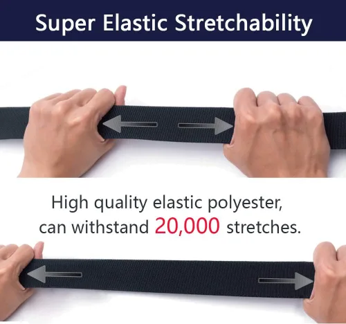 Miniatura 2 de LionVII Cinturones elásticos para hombre con hebilla de plástico sin metal para deportes de trabajo, fácil de recortar para adaptarse a cintura
