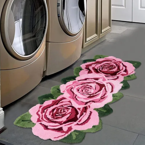 Miniatura 45 de USTIDE Alfombra de girasol esponjosa, alfombra suave y lanuda de flores, hecha a mano, alfombras modernas, lavables, para sala de estar, lavandería