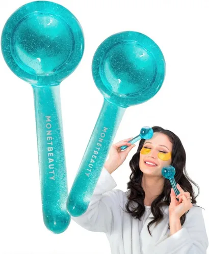 MonétBeauty Globos de Hielo para la Cara, Seguros para el Congelador y Globos Faciales Altamente Eficaces para Rutinas Diarias de Belleza, Rodillo