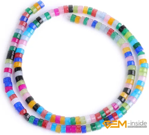 Miniatura 2 de GEM-Inside - Cuentas espaciadoras de Rondelle de 0.079 x 0.157 in, color natural mixto, multicolor, jade heishi, cuentas espaciadoras para Jade