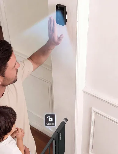 Miniatura 8 de Babelio Puerta de bebé inteligente de desbloqueo automático por infrarrojos para puertas y escaleras, puertas de cierre automático para perros