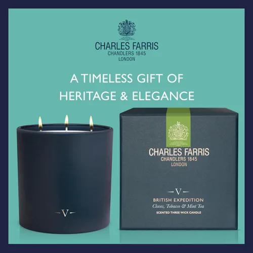 Miniatura 9 de Charles Farris British Expedition - Vela perfumada de 3 mechas de clavo, tabaco y té de menta