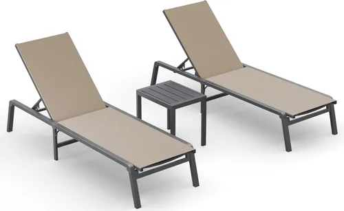 Miniatura 45 de Tumbona de Aluminio para Exteriores - Silla de Descanso Plegable y de Montaje Libre para Exteriores con 5 Respaldos Ajustables, Silla de Patio