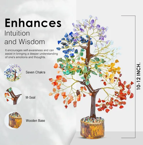Miniatura 6 de Árbol de la vida de 7 chakras - Árbol de cristal para energía positiva - Árbol de piedras preciosas - Árbol de siete chakras Sabiduría espiritual