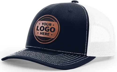 Miniatura 40 de Sombrero de parche de cuero de camionero personalizado grabado con láser
