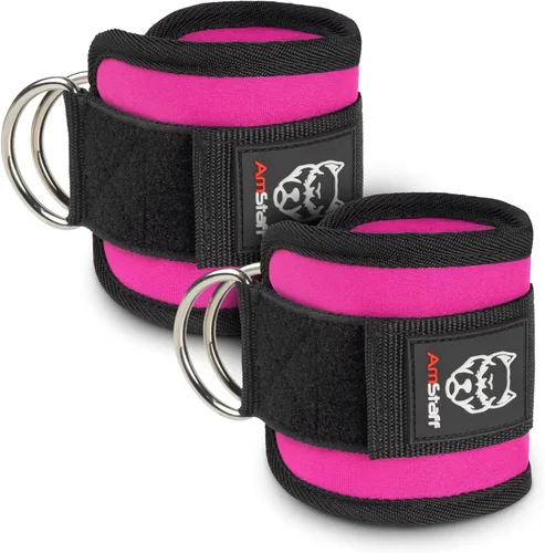 Miniatura 8 de AmStaff Fitness Correas de tobillo para máquinas de cable – Puños acolchados de gimnasio para entrenamientos de glúteos, piernas y glúteos