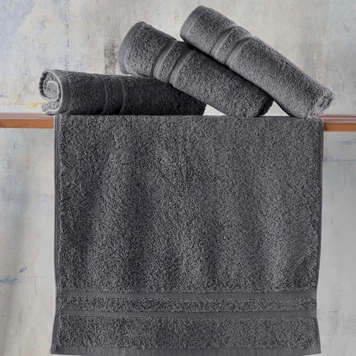 Miniatura 4 de Hawmam Linen Paquete de 4 toallas de mano color gris frío, algodón turco de 16 x 29 pulgadas, suaves, toallas pequeñas para baño