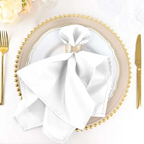 Miniatura 50 de Efavormart - Juego de 5 servilletas de tela de 20 x 20 pulgadas, servilletas de cena naranjas sin costuras, servilletas de mesa de lino lavables