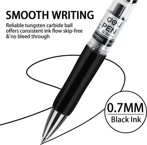 Miniatura 4 de deli Bolígrafos de gel, 100 bolígrafos retráctiles, tinta negra, punta media de 0.028 in, escritura suave, secado rápido, no se corren para tomar