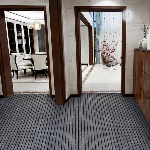 Miniatura 5 de Abaodam Tapete antideslizante con patrón de rayas, absorbente de agua, para cocina, baño, color negro y gris, para uso doméstico, duradero, cómodo
