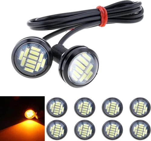 Miniatura 7 de 10 unids 0.709 in coche Eagle Eye DRL Led diurna Correr luces LED 12V copia de seguridad reversa señal de estacionamiento lámparas de automóviles