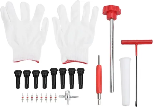 Miniatura 8 de 22-Piece Quick Change Tire Valve Tool Kit, 15-Second Stem Replacement For Cars, Trucks, ATVs, Motorcycles With TR413/414 Cores(black)