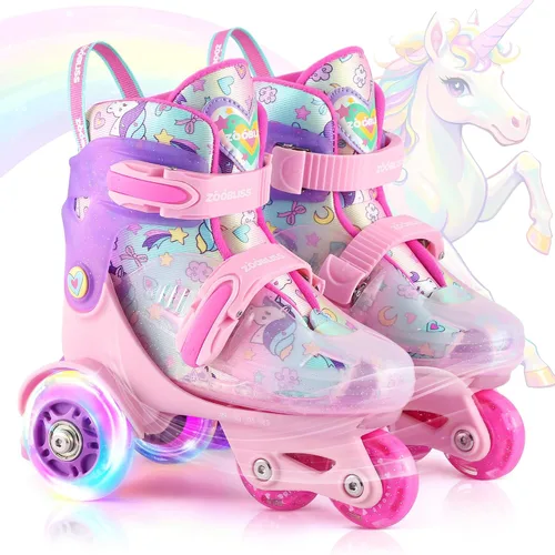 Patines de Ruedas para Niños Principiantes - ZOOBLISS Patines de Ruedas para Niños Pequeños para Niños y Niñas de 3 a 7 Años con Ruedas que se