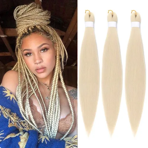 Miniatura 14 de Ginger Braiding Hair Pre Stretched #350 Easy Braids Yaki Texture Professional Synthetic Braiding Hair 30 Inches Hot Water Setting for Box Crochet