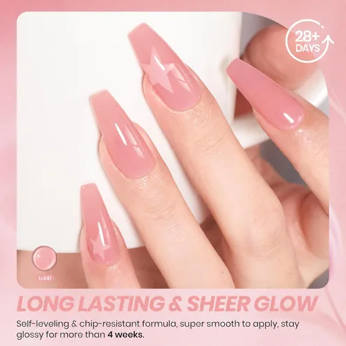 Miniatura 6 de Beetles Esmalte de uñas en gel, 1 unidad de 15 ml/0.5 oz, color natural, esmalte de uñas en gel neutro, color durazno (Peach), esmalte translúcido