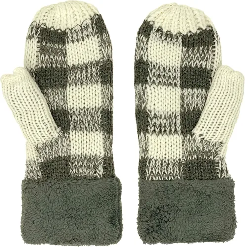 Miniatura 2 de C.C CC - Guantes de punto de invierno súper gruesos y mullidos con forro polar cálido