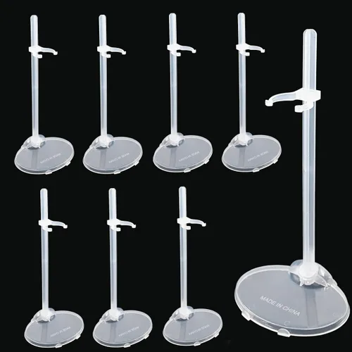 Miniatura 9 de 10 soportes para muñecas, soportes de soporte transparentes para muñecas, soporte de figura de acción con clip de cintura ajustable, mini base