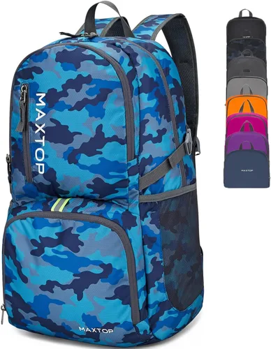 MAXTOP Mochila plegable ligera de 40/50L para senderismo, viajes, camping, resistente al agua, plegable, para viajes al aire libre