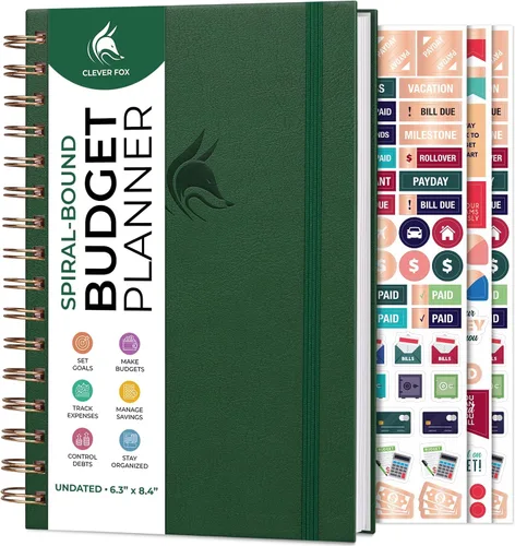 Miniatura 12 de Clever Fox Planificador de presupuesto en espiral, cuaderno de seguimiento de gastos, organizador de presupuestos mensual, cuaderno de registro