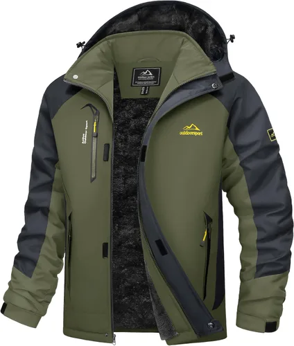 Miniatura 12 de MAGCOMSEN Chaqueta de esquí de invierno para hombre, chaquetas resistentes al agua y nieve, abrigos de forro polar cálido, para snowboard, trabajo