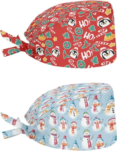 Miniatura 45 de Babrukda Paquete de 2 gorras con banda para el sudor ajustable con lazo en la espalda, gorro divertido