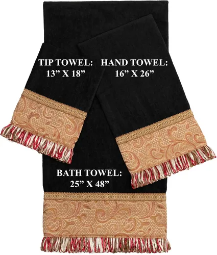 Miniatura 4 de Sherry Kline Swirl Paisley - Juego de toallas decorativas de 3 piezas, algodón puro, 1 toalla de baño, toalla de manos y puntas, extra absorbente