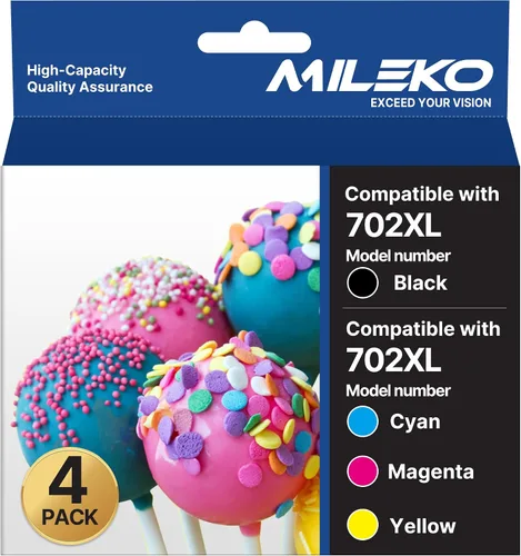 MILEKO 702XL Cartuchos de tinta remanufacturados de repuesto para Epson 702XL 702 702 XL T702XL para usar con Workforce Pro WF-3720 WF-3730 WF-3733