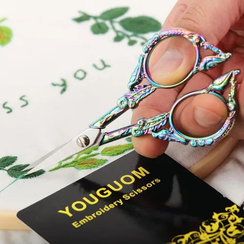 Miniatura 3 de YOUGUOM Tijeras de Bordado para Costura – Tijeras Pequeñas Vintage Afiladas de Detalle para Manualidades, Obras de Arte, Hilo de Labores, Arcoíris
