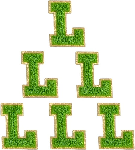 Miniatura 53 de 6 piezas de parches de letras de chenilla autoadhesivas, parches de letras preppy de 2 pulgadas para bolsos, ropa y sombreros, grandes pegatinas