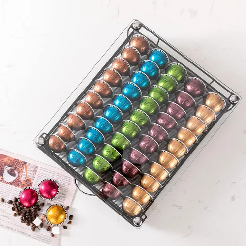 Miniatura 6 de Cajón para cápsulas de café Nespresso Vertuo con vidrio para gabinete, estante de almacenamiento de cápsulas Vertuoline para mostrador