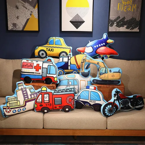 Miniatura 6 de WAIUYIA Almohada creativa con forma de vehículo rellena para auto, camión, bonita almohada de felpa para automóvil, cojín decorativo para cama