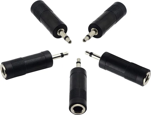 Miniatura 10 de Chapado en oro de 0.138 in mono 1/8 pulgadas audio macho a 0.250 in 1/4 pulgadas hembra adaptador de cable convertidor (4.9 ft/5 pies)