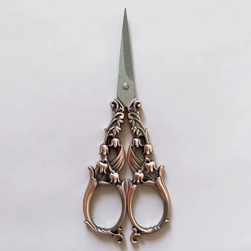 Miniatura 6 de Tijeras de costura de estilo retro floral de 5.9 in, tijeras de costura para bordado, tijeras de sastre retro, tijeras antiguas para herramientas