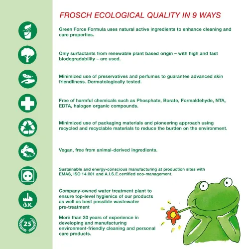Miniatura 4 de Frosch Detergente líquido natural para ropa para pieles sensibles, aloe vera, 50 onzas líquidas